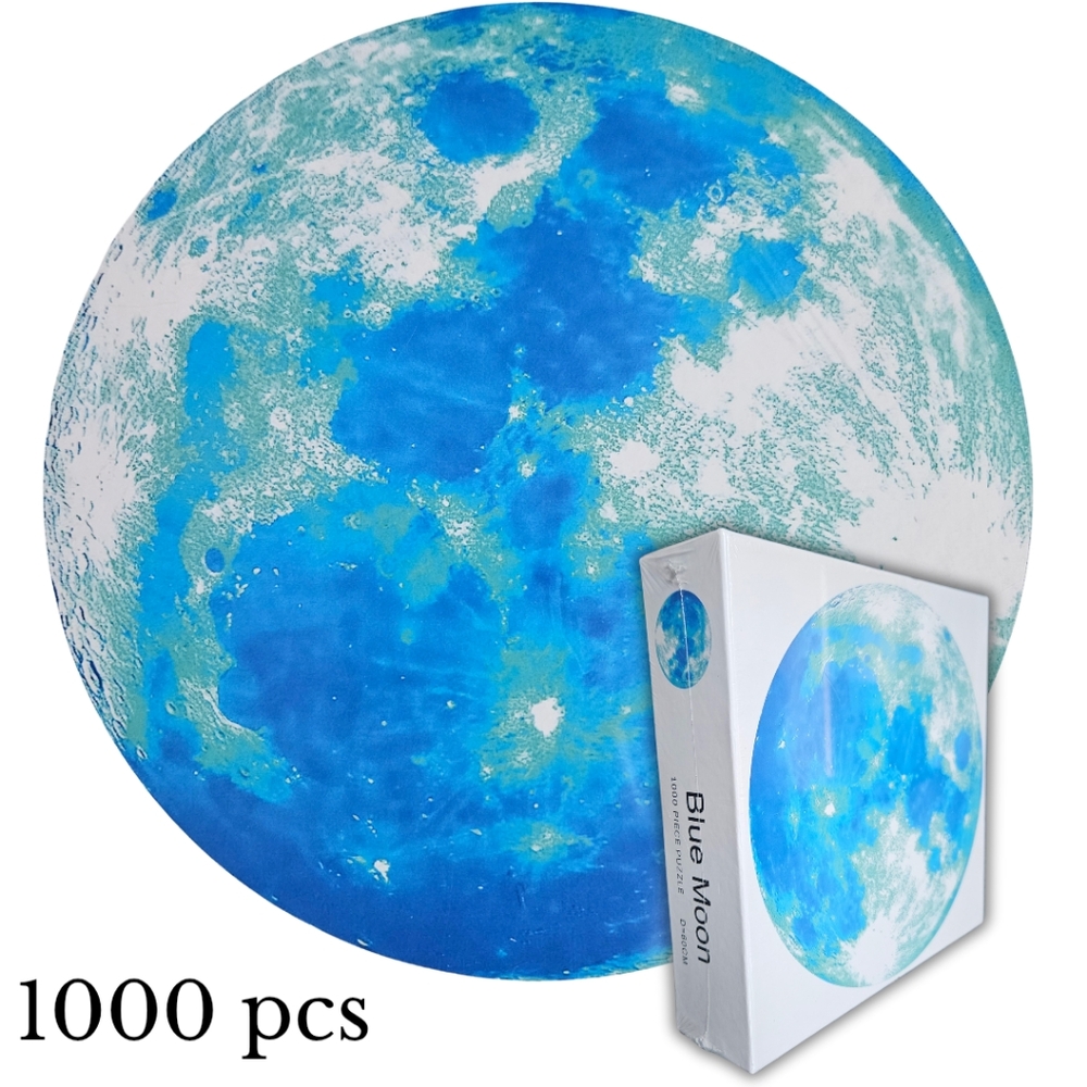 New 1000 Pc Blue Moon Round Puzzle